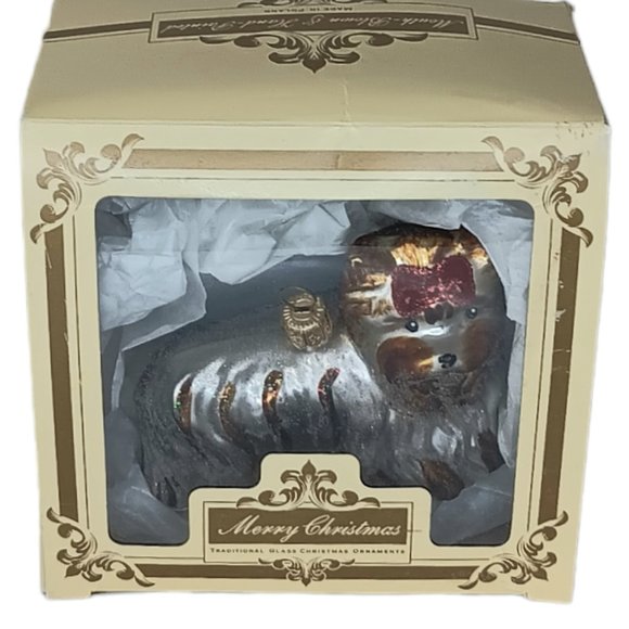 Impuls Yorshire Terrier Christmas Ornament Blown Glass Handpainted - Picture 8 of 12